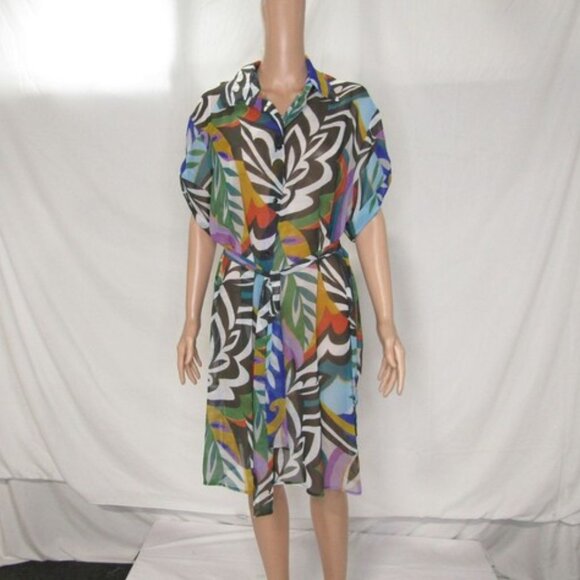 Gottex Button-Down Cover-Up – Women’s M – White/Neutral - Picture 1 of 2